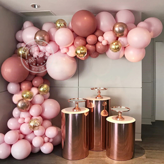 105 sztuk Retro balony Garland w kolorze Macaron różowy na dekoracje ślubne, walentynki, Baby Shower i urodziny dzieci - Wianko - 1
