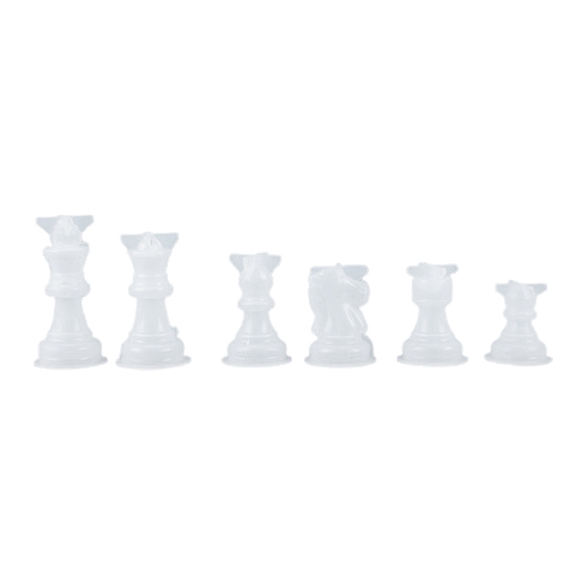 Forma silikonowa do odlewania międzynarodowych szachów i szachownicy z transparentną żywicą epoksydową - Wianko - 2
