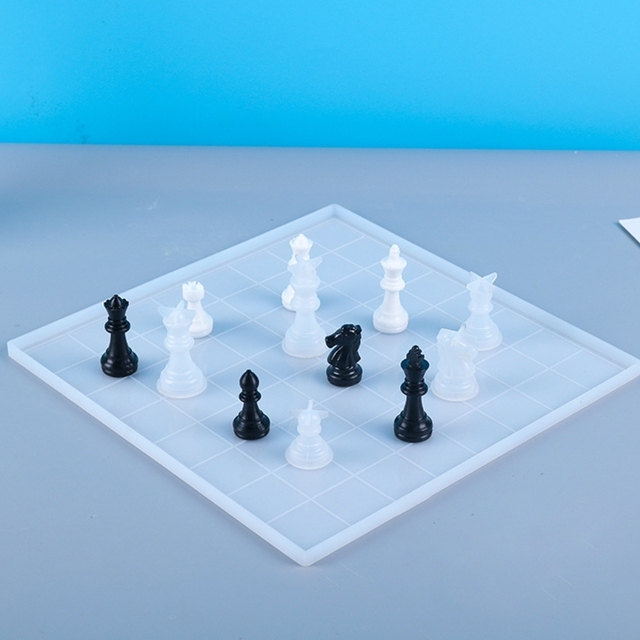 Forma silikonowa do odlewania międzynarodowych szachów i szachownicy z transparentną żywicą epoksydową - Wianko - 7