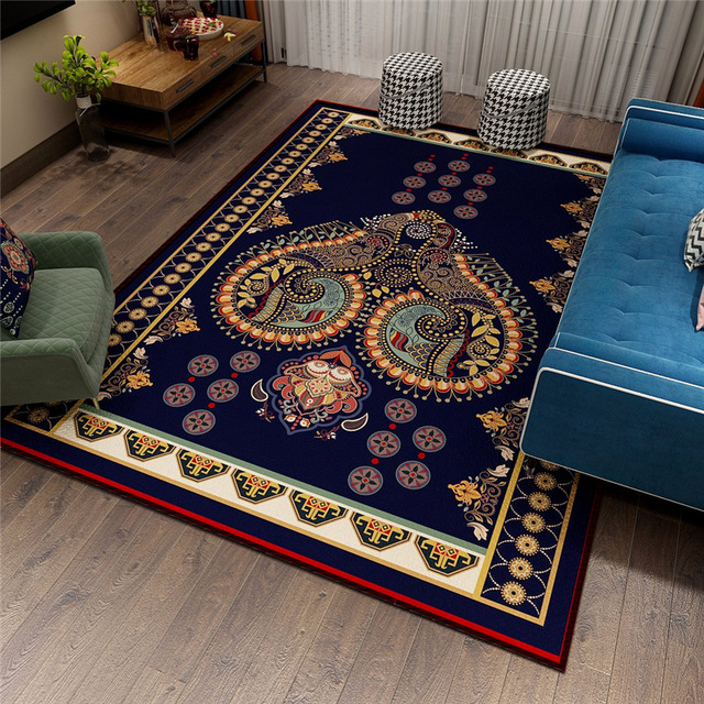 Retro etniczny dywan do salonu i sypialni - mata podłogowa w stylu vintage i nordyckim z poliestru - Wianko - 4
