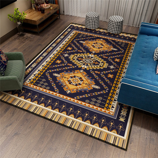 Retro etniczny dywan do salonu i sypialni - mata podłogowa w stylu vintage i nordyckim z poliestru - Wianko - 5