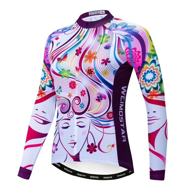 Koszulka kolarska damska z długim rękawem 2019, road MTB, górska droga, maillot Racing, biała z czaszką - Wianko - 13