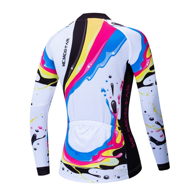 Koszulka kolarska damska z długim rękawem 2019, road MTB, górska droga, maillot Racing, biała z czaszką - Wianko - 22