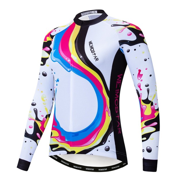 Koszulka kolarska damska z długim rękawem 2019, road MTB, górska droga, maillot Racing, biała z czaszką - Wianko - 21