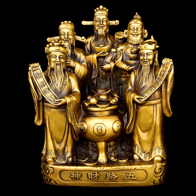 Chiński posąg buddy bogactwa w stylu Feng Shui, wykonany z mosiądzu i miedzi - dekoracja domu dla szczęścia, fortuny i skarbu - Wianko - 2
