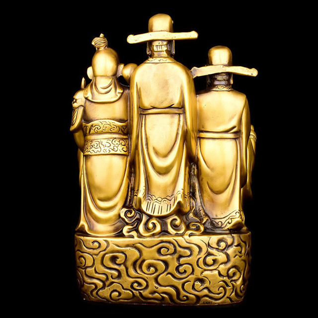 Chiński posąg buddy bogactwa w stylu Feng Shui, wykonany z mosiądzu i miedzi - dekoracja domu dla szczęścia, fortuny i skarbu - Wianko - 4