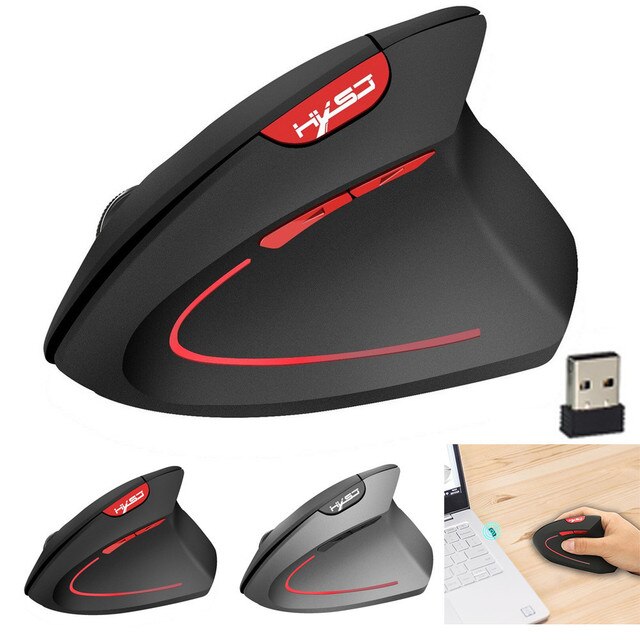Bezprzewodowa mysz pionowa z odbiornikiem USB - 2400 DPI, ergonomiczna, zamiennik dla laptopów Macbook i notebooków - Wianko - 1