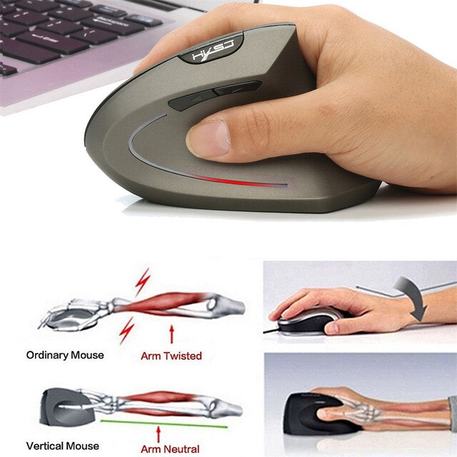 Bezprzewodowa mysz pionowa z odbiornikiem USB - 2400 DPI, ergonomiczna, zamiennik dla laptopów Macbook i notebooków - Wianko - 14