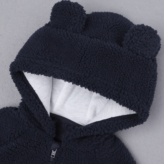 Płaszcz zimowy dla niemowląt z kapturem i uszami w stylu Cartoon, jesień/zima, 0-18 miesięcy - Wianko - 4