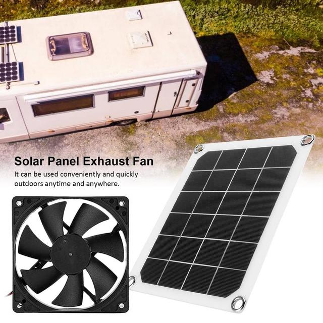 10W 5V Panel słoneczny zasilany wentylator, IP65 wodoodporny, 6 cal, Mini wentylator słoneczny wyciągowy dla psa, kurczak, dom, cieplarni, RV, samochód - Wianko - 11