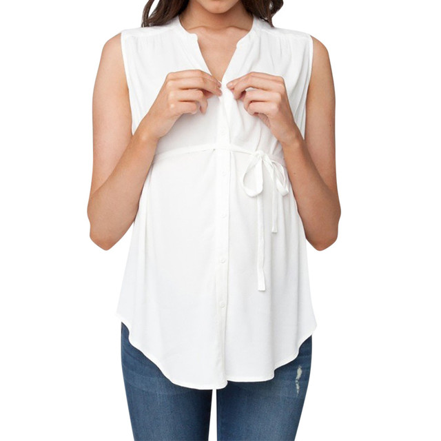 Kobiety podkoszulki ciążowe z pielęgniarką - letnia bluzka w paski - Wianko - 2