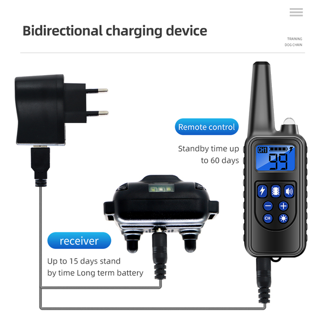 800m Elektryczna Obroża Szkoleniowa dla Psa z pilotem zdalnego sterowania, wodoodporna, na akumulator, pet, Shock Vibration Sound 30% Off - Wianko - 13