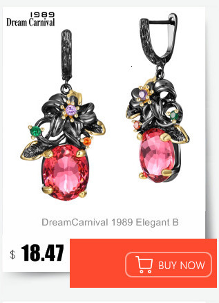 Wiszące kolczyki DreamCarnival1989 z czarnym cyrkonem: 14mm x 18mm, hook angielski, biżuteria WE4108GY - Wianko - 18
