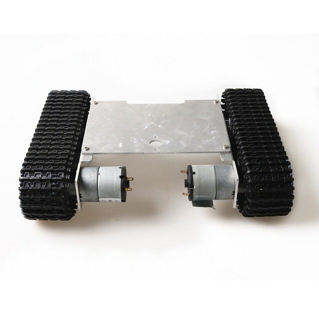 Metalowy panel zbiornika RC - podwozie płyta ze stopu aluminium+33mm silnik+regulowany utwór śledzony inteligentny zestaw modeli samochodów	z łatwą instalacją zabawką. - Wianko - 6