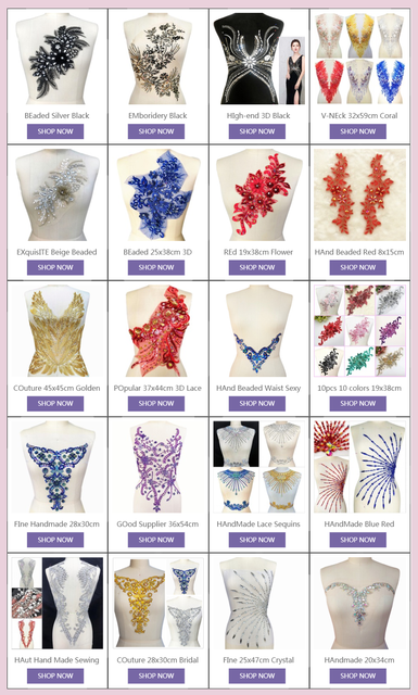 Pasek aplikacji do szycia sukienki z koralikami i kryształami, 30x9cm, projektanta, DIY - Wianko - 32