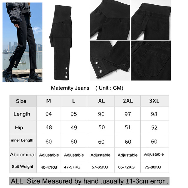 Nowe spodnie ciążowe M-3XL z podnoszeniem brzucha - cienki denim dla kobiet w ciąży - Wianko - 16