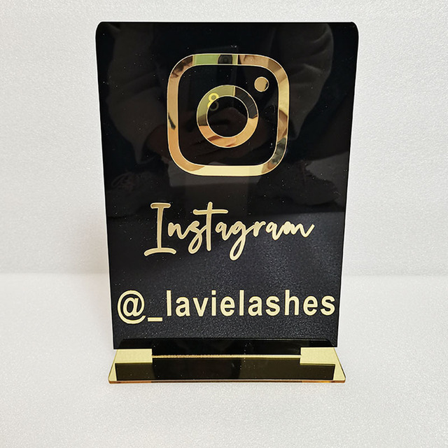 Niestandardowa tablica z logo Instagram - spersonalizowane lustro akrylowe złote - Wianko - 1