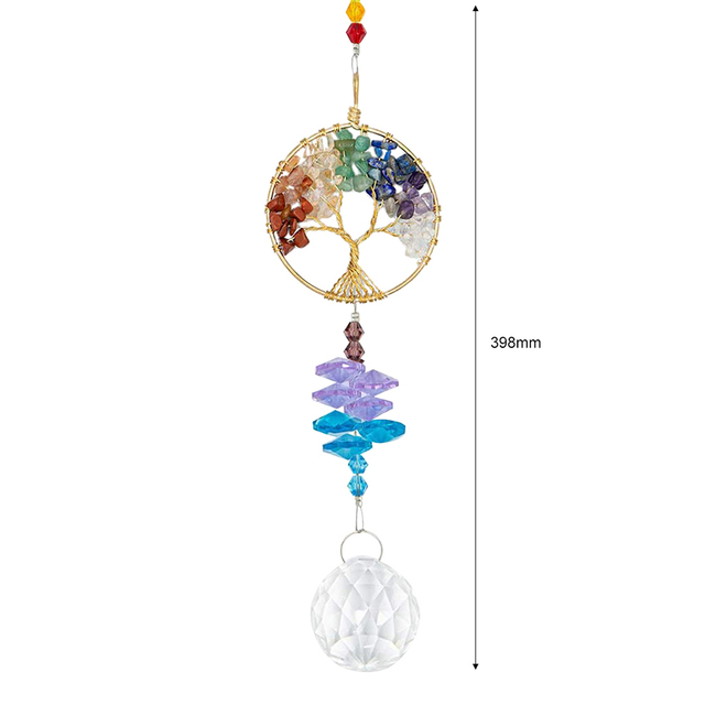 Kryształowy Anioł Aura kwarcowy w formie pryzmatu - dekoracja wisząca do domu i okna - Wianko - 17