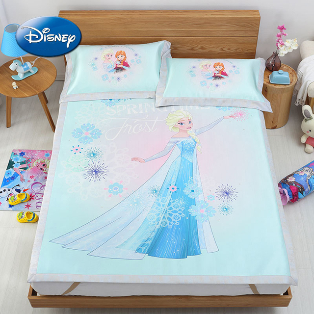 Nowoczesne łóżeczko dziecięce Disney z dedykowaną podkładką izolacyjną dla noworodków z jedwabiu lodowego - oddychające i odpowiednie dla przedszkolaków z poszewką 2szt - Wianko - 1