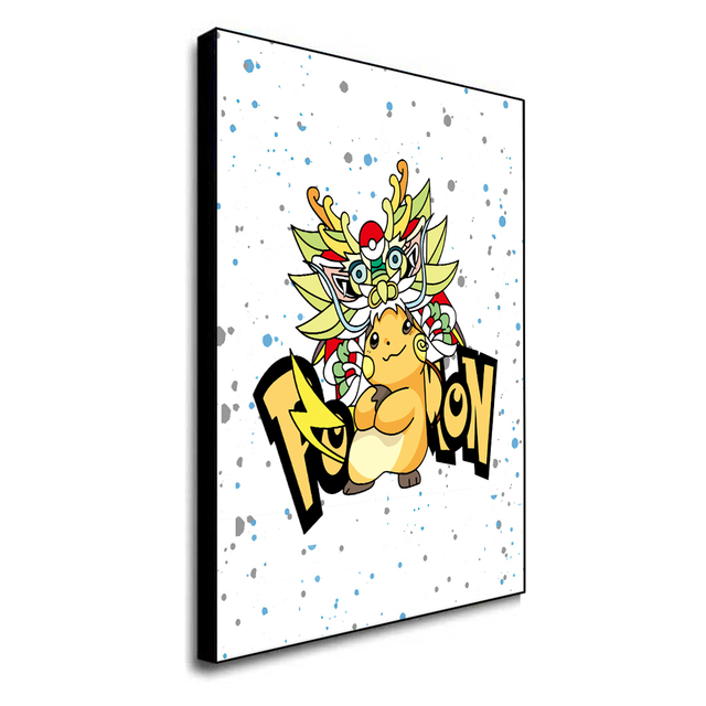 Plakat Pokemon Pikachu - dekoracja wnętrz pokoju dziecięcego - malarstwo na płótnie - sztuka na ścianę - obraz dekoracyjny - Cartoon Anime Cuadros - Wianko - 8