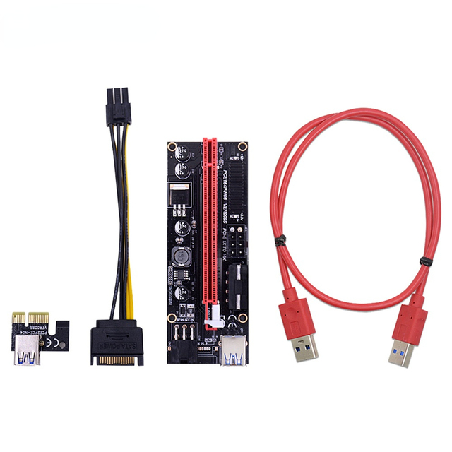Nowa karta rozszerzająca VER009S PCI-E 1X do 16X z kabla USB 3.0 i zasilaniem SATA 6Pin dla karty graficznej - Wianko - 1