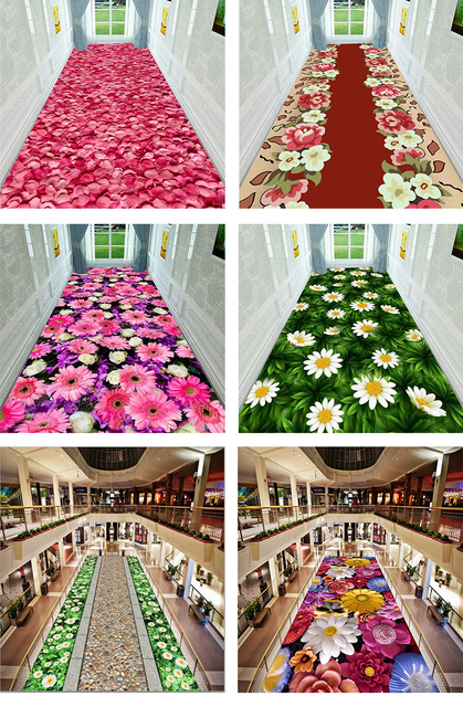 Dywany Bubble Kiss długi dywan na korytarz o europejskim wzorze w czerwonym malowidle kwiatowym - idealny na podłogę w hotelu, w domowym przedpokoju lub jako dekoracja ślubna - Wianko - 9
