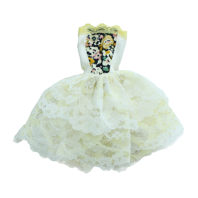 Sukienka dla lalek Barbie - koronkowa mini suknia z kwiatowym wzorem, odpowiednia na co dzień i na imprezy - Wianko - 4