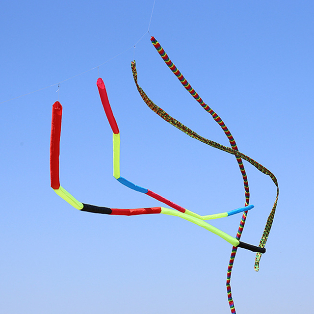 10m latawiec z kolorowym ogonem, składana zabawka do latania na świeżym powietrzu - Wianko - 5