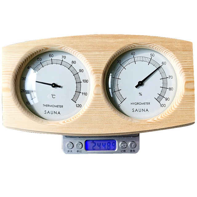 Drewniana Sauna Hygrotermograf 2w1 - Termometr i higrometr do pomiaru wilgotności i temperatury w saunie - Wianko - 6