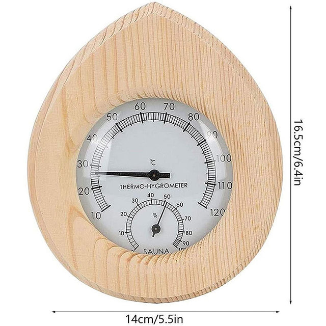 Drewniana Sauna Hygrotermograf 2w1 - Termometr i higrometr do pomiaru wilgotności i temperatury w saunie - Wianko - 9