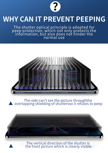 Ochraniacz ekranu magnetyczny do iPada mini 6 oraz iPada Pro 12.9, 11, Air 4, 10.2, 7.8 z filmem Anti-Spy i Anti-Peep (wymienny) - Wianko - 4