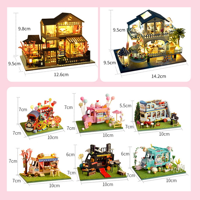 DIY drewniany domek dla lalek - miniatura z meblami, japoński styl, dla dzieci dziewczynki - domek dla lalek do samodzielnego składania - prezent na Boże Narodzenie - Wianko - 15