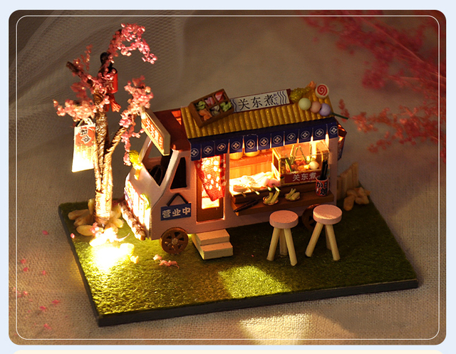 DIY drewniany domek dla lalek - miniatura z meblami, japoński styl, dla dzieci dziewczynki - domek dla lalek do samodzielnego składania - prezent na Boże Narodzenie - Wianko - 7