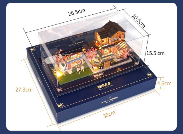 DIY drewniany domek dla lalek - miniatura z meblami, japoński styl, dla dzieci dziewczynki - domek dla lalek do samodzielnego składania - prezent na Boże Narodzenie - Wianko - 9