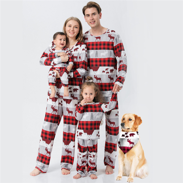 Kostiumy Pet Christmas piżama rodzina łosia mama i córka 2021 - Wianko - 1