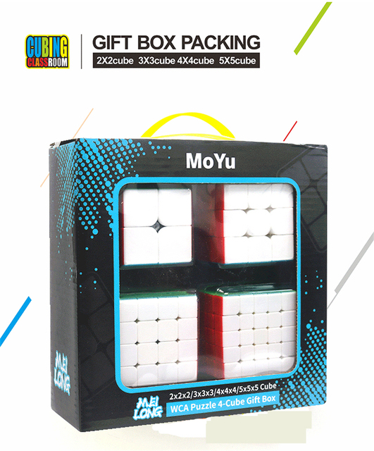 Pudełko MoYu Cubing Classroom kostki Rubika 2x2, 3x3, 4x4 i 5x5 - profesjonalne, edukacyjne magiczne puzzle, zestaw 2szt | 4szt - Wianko - 1