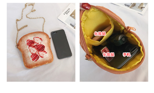 Śliczne truskawkowe jajko chleb - casualowa młoda dziewczyna torba na ramię Tote Mini łańcuch torebka kopertówka - Wianko - 15