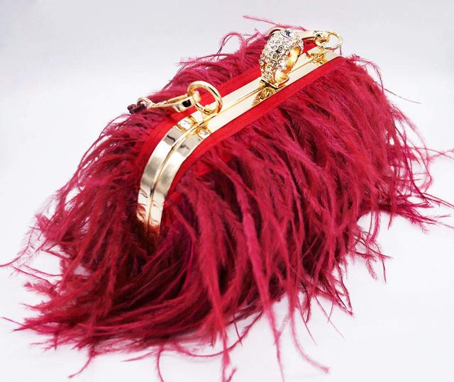 Kopertówka wieczorowa z łańcuszkiem dla kobiet puszystych, inspirowana strusimi piórami - Wianko - 17