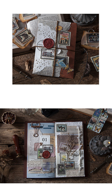 Kolekcja naklejek motyl grzyb retro - dekoracyjne, scrapbooking, pamiętnik, telefon - Wianko - 14