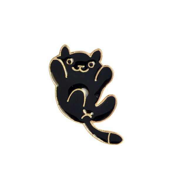 Metalowa przypinka z wysokiej jakości kotem kreskówkowym na ubrania i plecak - ozdobne broszki IDENTYFIKATORY - Wianko - 5