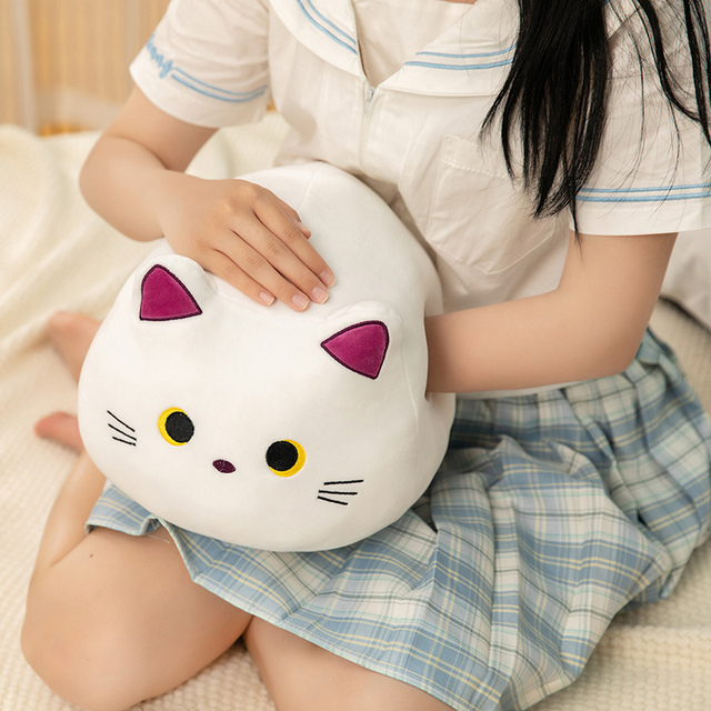 Pluszowa zabawka mały kotek Ultra miękkie nadziewane kot Plushie szary pomarańczowy biały szary pocieszający prezent dla dzieci, 25 ~ 100cm - Wianko - 3