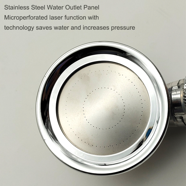 Ręczna głowica prysznicowa Z & L Magic Waterline do oszczędzania wody z funkcją wysokociśnieniowego wentylatora i przyciskiem Stop - Wianko - 4