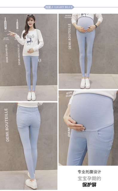 Legginsy ciążowe jesienne, bawełniane, Plus rozmiar M-3XL - Wianko - 8