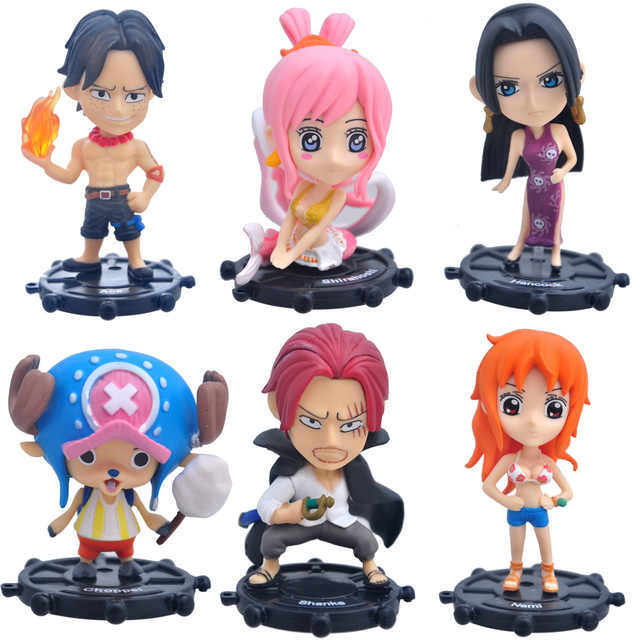 Zestaw 6 sztuk modeli figur anime: Luffy, Zoro, Sanji, Nami, Chopper, Edward - Wianko - 6