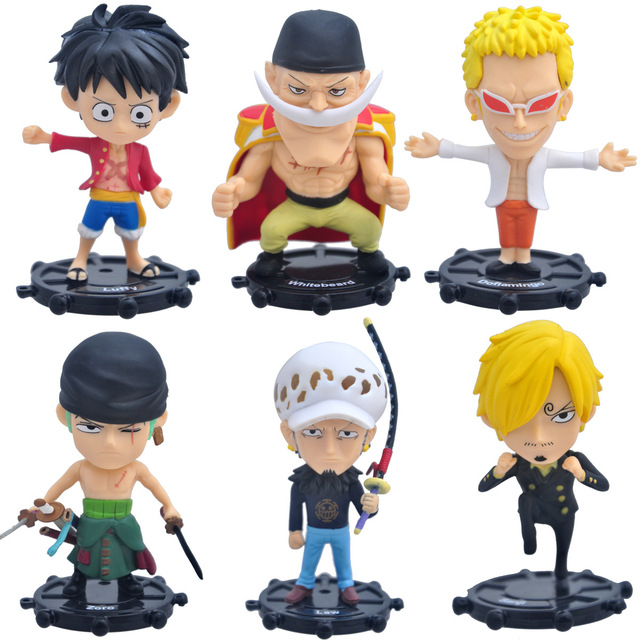 Zestaw 6 sztuk modeli figur anime: Luffy, Zoro, Sanji, Nami, Chopper, Edward - Wianko - 5