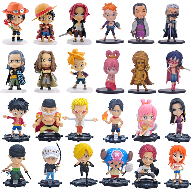 Zestaw 6 sztuk modeli figur anime: Luffy, Zoro, Sanji, Nami, Chopper, Edward - Wianko - 1