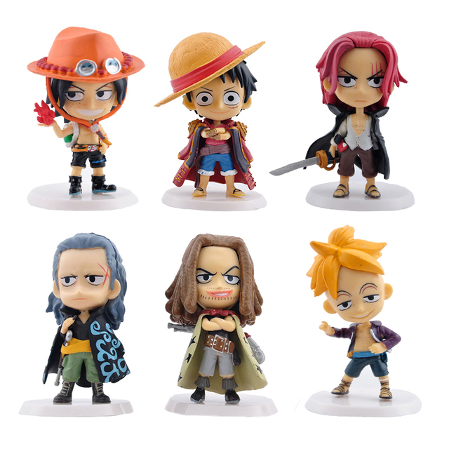 Zestaw 6 sztuk modeli figur anime: Luffy, Zoro, Sanji, Nami, Chopper, Edward - Wianko - 2