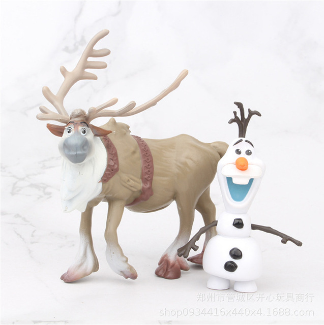 Figurka PVC Królowa Śniegu Elsa i Anna z Anime Frozen 2 z postaciami Olafem, Kristoffem i Svenem - zabawki dla dzieci - Wianko - 5