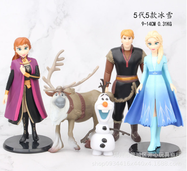Figurka PVC Królowa Śniegu Elsa i Anna z Anime Frozen 2 z postaciami Olafem, Kristoffem i Svenem - zabawki dla dzieci - Wianko - 7