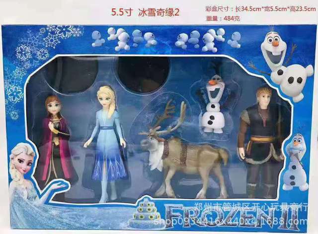 Figurka PVC Królowa Śniegu Elsa i Anna z Anime Frozen 2 z postaciami Olafem, Kristoffem i Svenem - zabawki dla dzieci - Wianko - 1